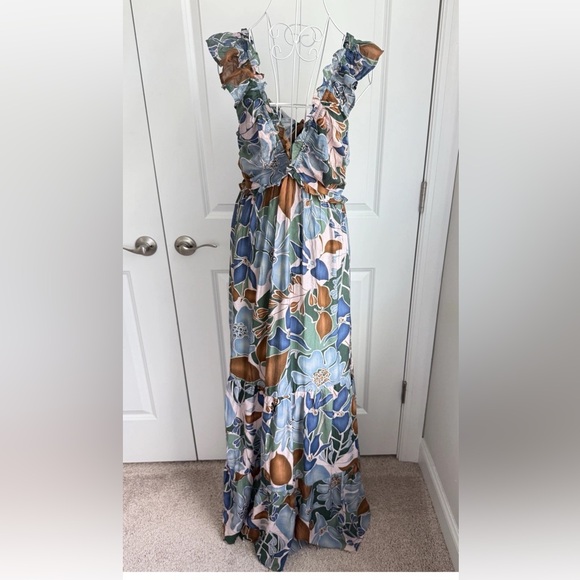 Baltic Born Floral Tie Back Maxi Dress Womens Size Large Blue Multi - Picture 5 of 8